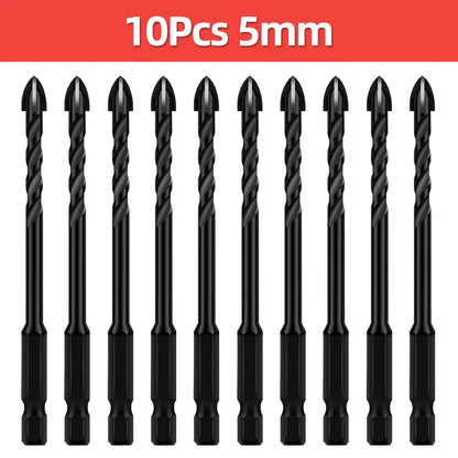 Cross Hex Drill Bit Set For Concrete Porcelain Tile Glass Metal Professional Multifunction Drill Bits Kit Tools Carbide Drills
