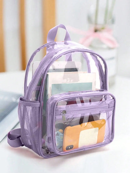 Transparent Contrasting Color Waterproof Children'S Backpack Suitable For Girls, Boys, Swimming, Outdoor Sports, And Travel