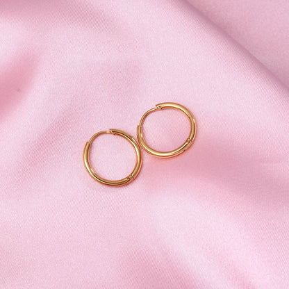 Minimalist Stainless Steel Huggie Hoop Earrings For Women Men Gold Color Tiny Round Circle Earring Punk Rock Statement Jewelry