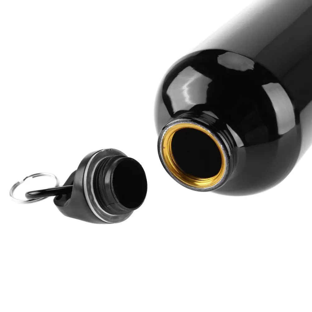 Botella de agua de aluminio, para exteriores, para hacer ejercicio, para deportes, con tapa, fácil de transportar.