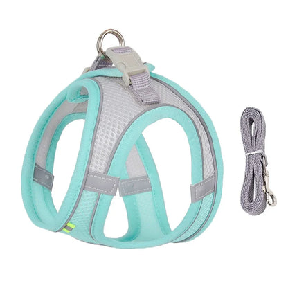 Summer Mesh Safety Vest and Leash Set for Small Dogs Dog Accessories Adjustable Puppy and Cats Harness Pet Supplies Collar Pets