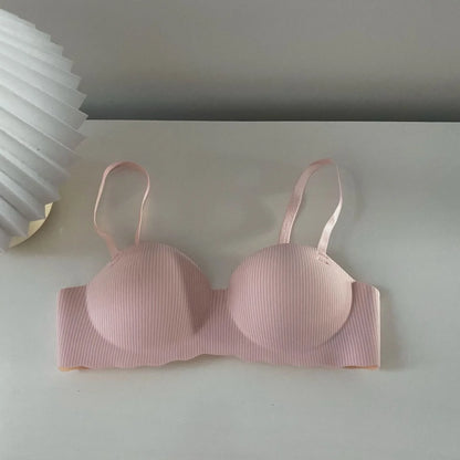 Fashion Seamless Half Cup Cloud Nude Underwear Women  Small Breast Gathering Support Anti-Sagging Soft Wireless Bra