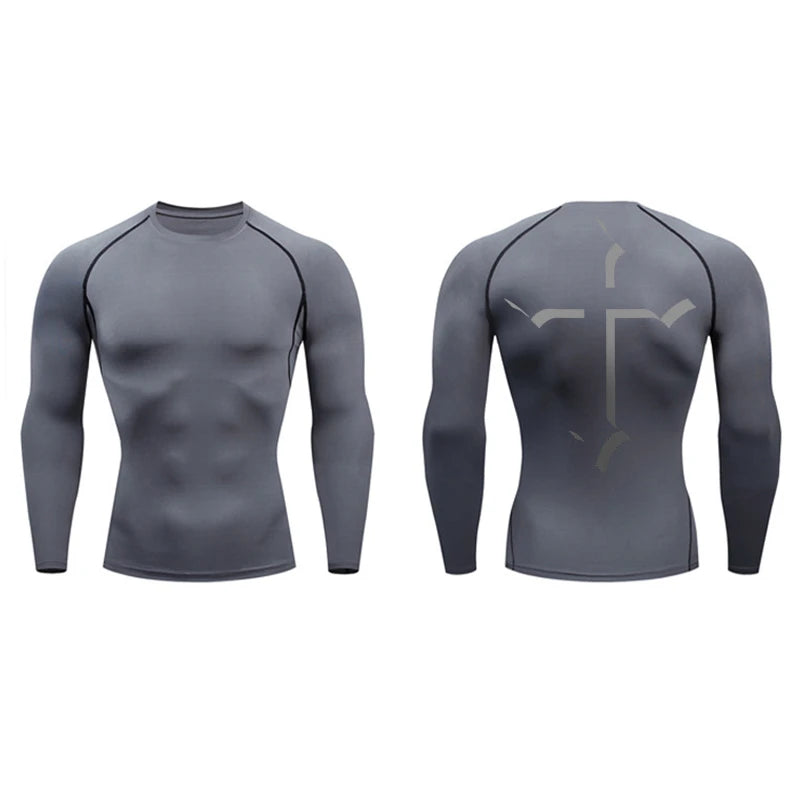 2025Cross Print Compression Shirt for Men Christian Sporty Quick Dry Tshirt Tees Tops Gym Workout Fitness Undershirts Baselayers