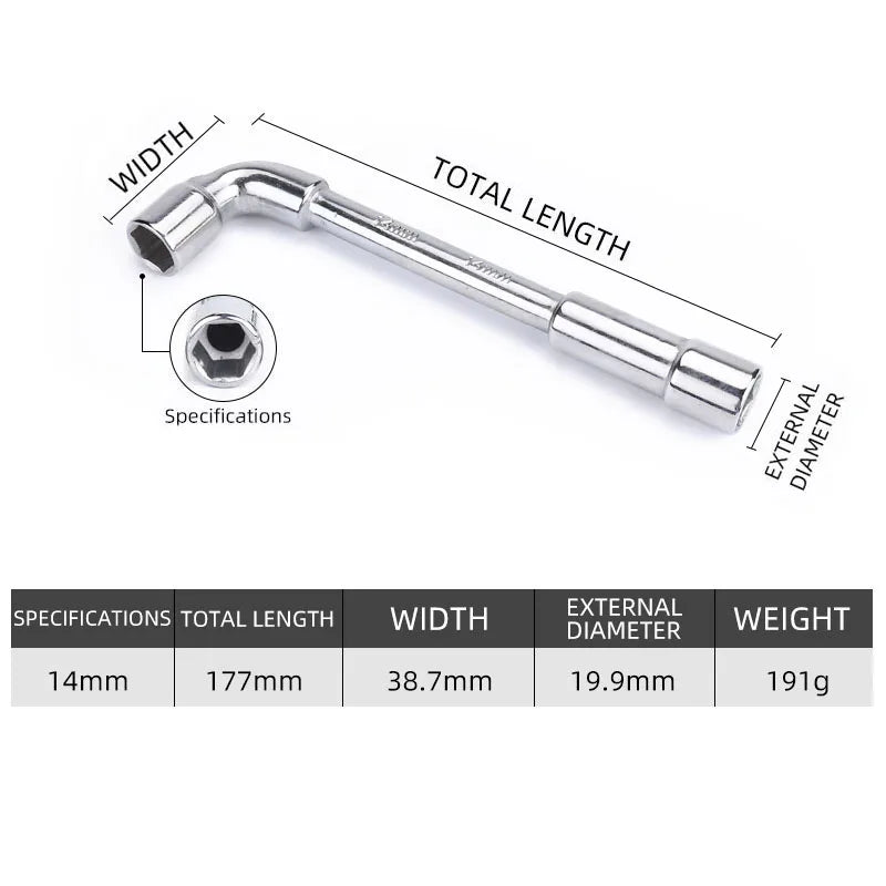 Socket wrench L type 7 type pipe type double head elbow perforated hexagon socket pipe wrench set