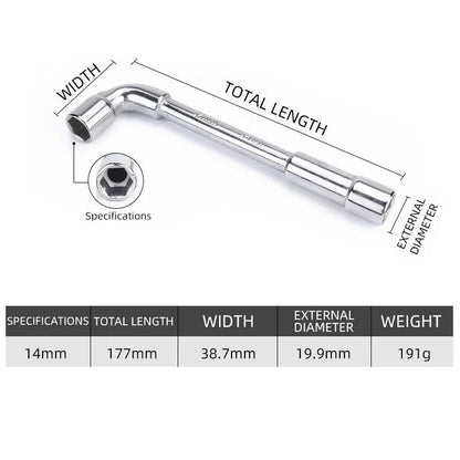 Socket wrench L type 7 type pipe type double head elbow perforated hexagon socket pipe wrench set