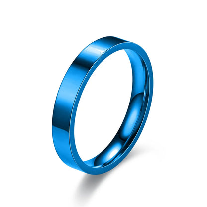 4mm Simplicity Flat Stainless Steel Rings Japanese Korean Fashion Glossy Titanium Steel Finger Rings for Youth Boy Girl Jewelry