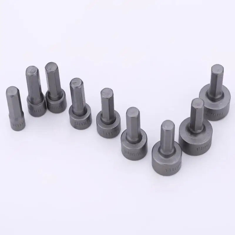 9/14pcs Powerful Socket Inner Hexagonal Wrench Hexagonal Handle Screwdriver Socket Bit Extension Rod Pneumatic Hand Tool Set