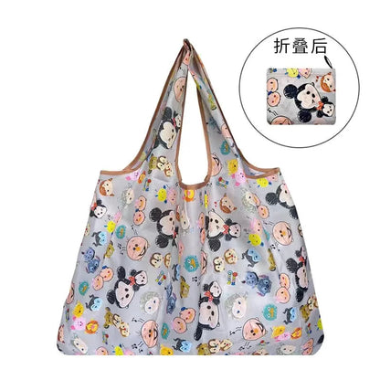 50*60cm Disney cartoon  bag Stitch shopping Mickey mouse bag storage High capacity green bag hand cartoon shoulder