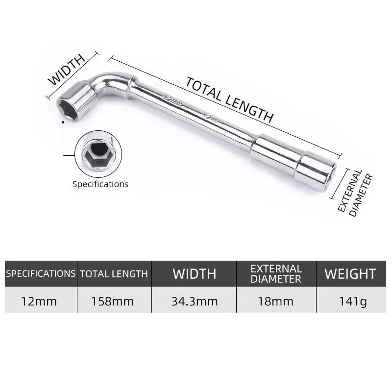 Socket wrench L type 7 type pipe type double head elbow perforated hexagon socket pipe wrench set