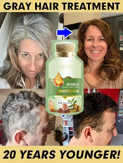 Natural Plant Herbal Hair Dye Shampoo 5 Minutes Change Hair Color Non-irritating Repairs Gray White Fashion Hair Care Women Men
