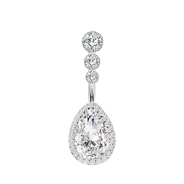 Snake Belly Button Ring Dangle Navel Piercing Ring Heart Belly Ring Zircon Navel Rings Body Piercing Jewelry Umbilical Pircing