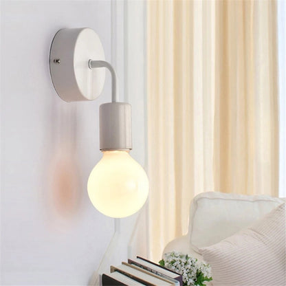 E27 Wood Iron Wall Lamp for Bedroom Bedside Nordic Wall Sconce Background Wall Aisle Lights Wooden  Reading Luminaire