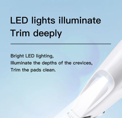 New Dog Paw Trimmer with Led Light Rechargeable Cordless Nail Grinder Shaver for Cats and Other Pets Hair Grooming Tools