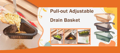 Home Storage Drain Basket Kitchen Sink Holder Adjustable Soap Sponge Shlf Hanging Drain Basket Bag Kitchen Accessories