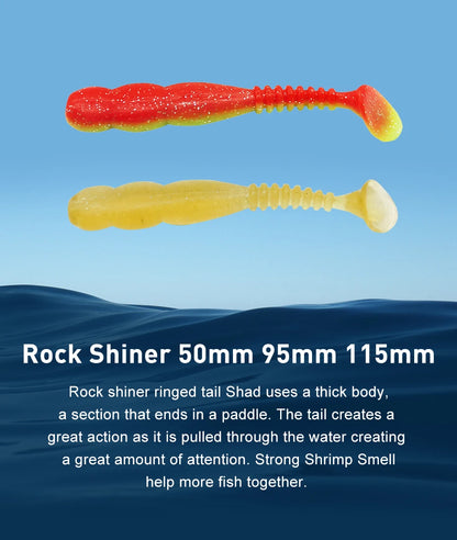 KESFISHING Fishing Lures Rock Shiner 50 95 115mm Pesca Artificial Soft Silicone Bass Baits Quality Smell and Salts T Tail Shad
