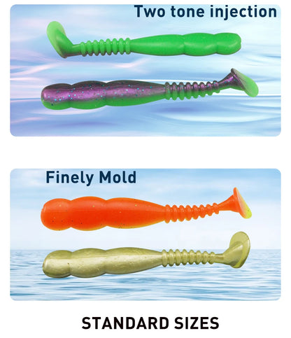 KESFISHING Fishing Lures Rock Shiner 50 95 115mm Pesca Artificial Soft Silicone Bass Baits Quality Smell and Salts T Tail Shad