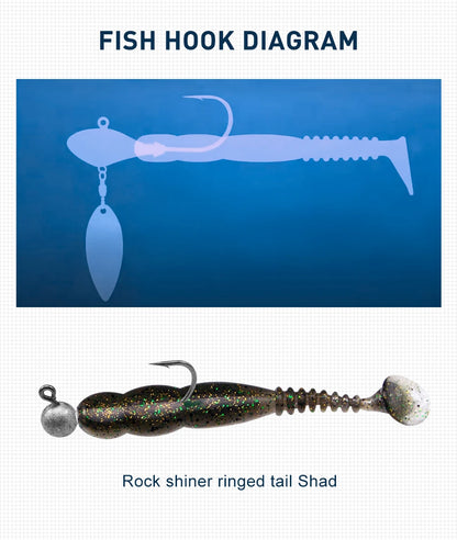 KESFISHING Fishing Lures Rock Shiner 50 95 115mm Pesca Artificial Soft Silicone Bass Baits Quality Smell and Salts T Tail Shad